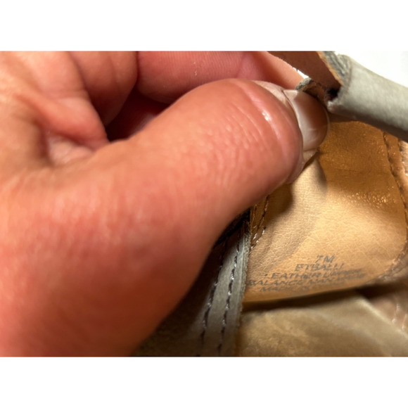 Earth Origins Balli Womens gray leather weave slingback hook & loop sandals sz 7 - Picture 8 of 9